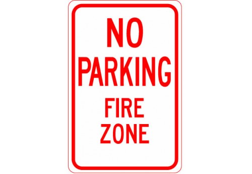 No Parking Fire Zone Sign